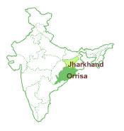 Image: Map of India with the programe location.