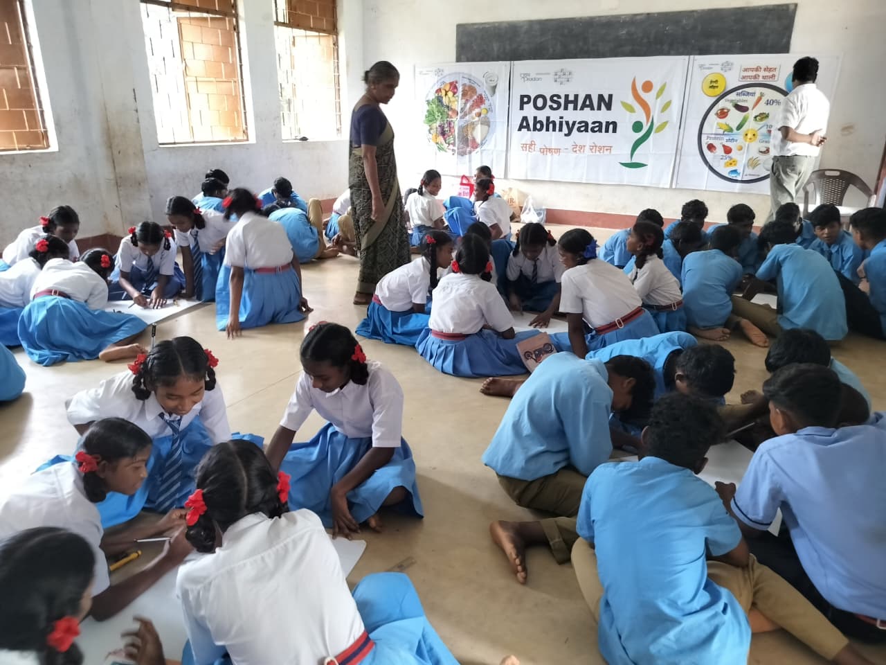 School-celebrating-Poshan-Abhiyaan-in-a-school