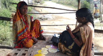 CDC conducting a survey. They use various innovative qualitative survey tools like Chappati, placards, etc.