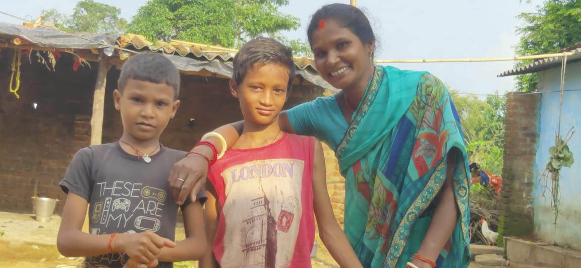 Lalita with her sons